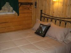 Bed in Eagle's Nest cabin