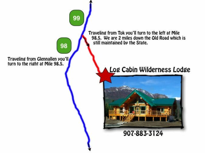map to Log Cabin Wilderness Lodge